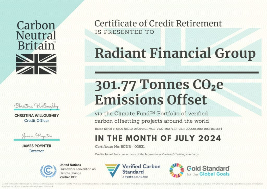 Carbon Offset Certification Radiant Carbon Offset Certification Radiant